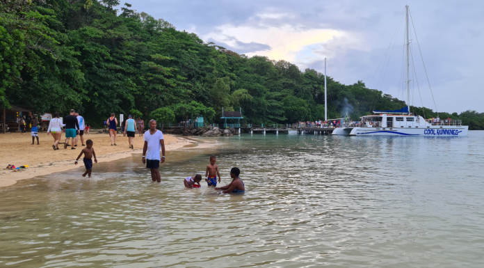 Visiting Dunn’s River Falls Ocho Rios Jamaica for Catamaran Cruise – Boat Trip Catamaran Tour Ocho Rios